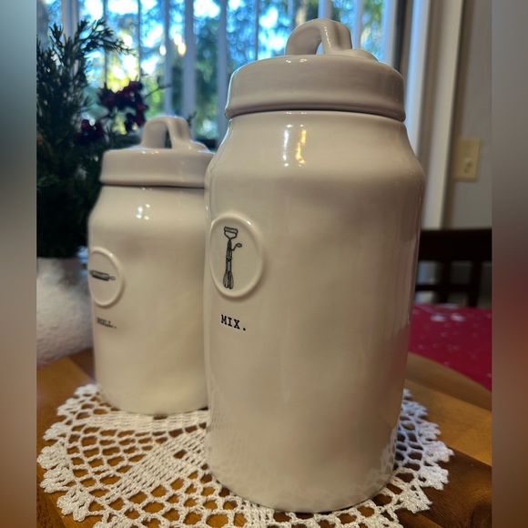 ceramic “ROLL & MIX” canisters - SET OF 2 - Picture 5 of 11